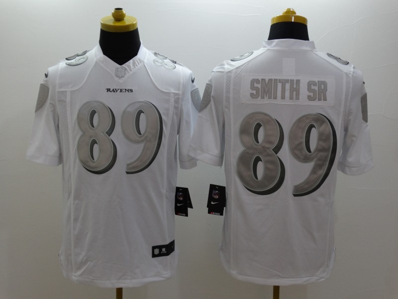 Men's Baltimore Ravens Steve Smith Sr #89 White Jersey
